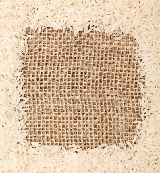 水稻对麻布帧 — 图库照片