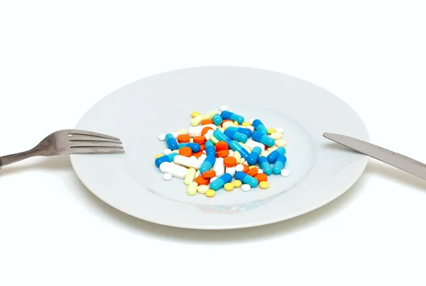 stock image Plate with pills