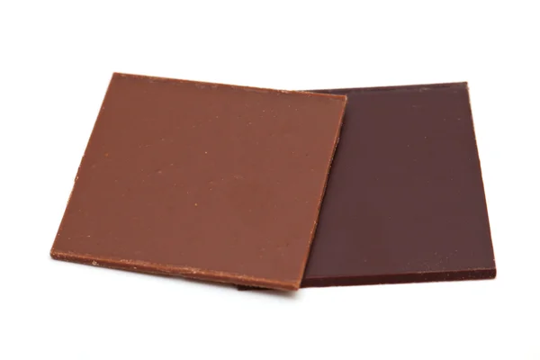 Zwei Stück Schokolade — Stockfoto