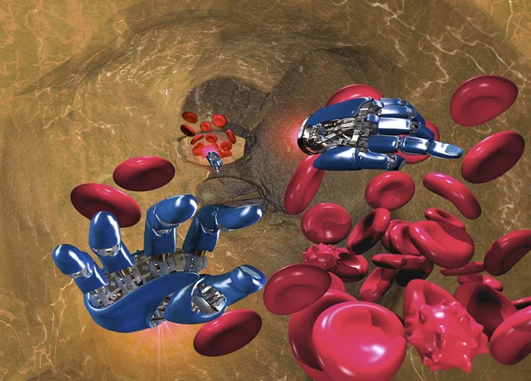 Нанотехнологии в организме человека — стоковое фото