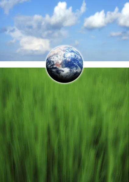 Sky, earth and grass template