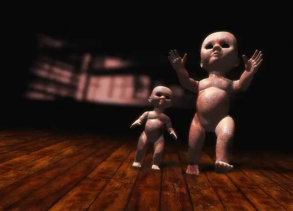 Creepy dolls in house —  Fotos de Stock