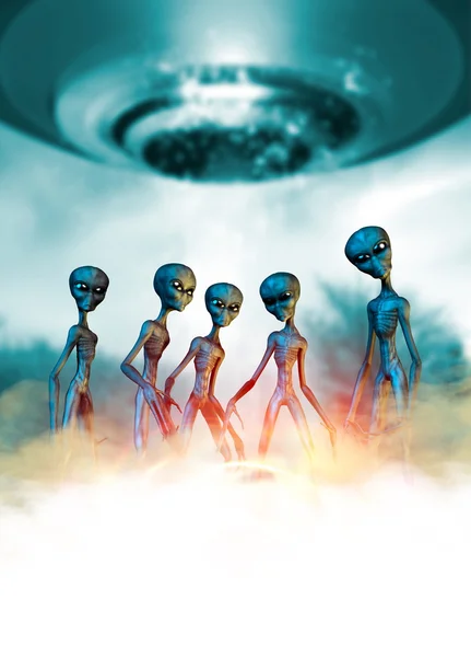 Extraterrestres y OVNI — Foto de Stock