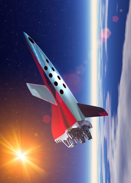 Samolotu kosmicznego na orbicie Ziemi — Zdjęcie stockowe
