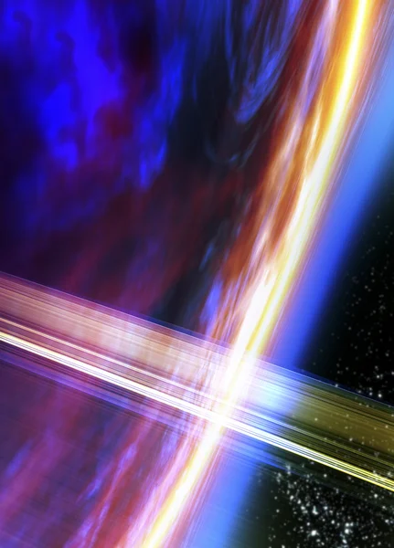 Belo cenário espacial com anel planeta . — Fotografia de Stock