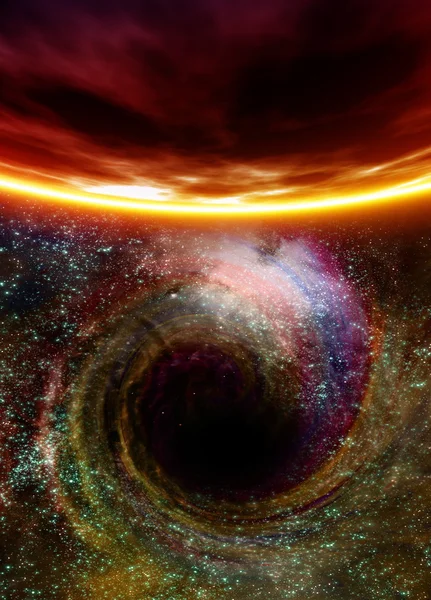 Buraco negro no espaço — Fotografia de Stock