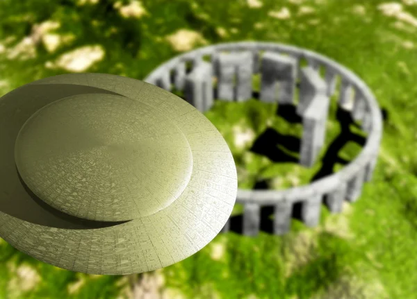 Ufo e stonehenge — Fotografia de Stock