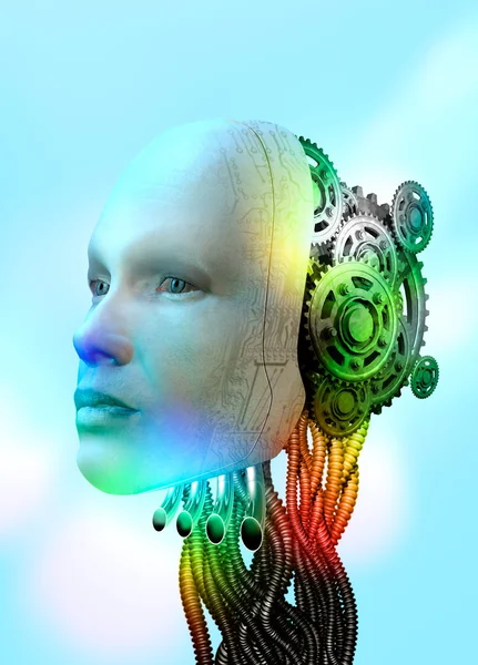 Female android head — 스톡 사진