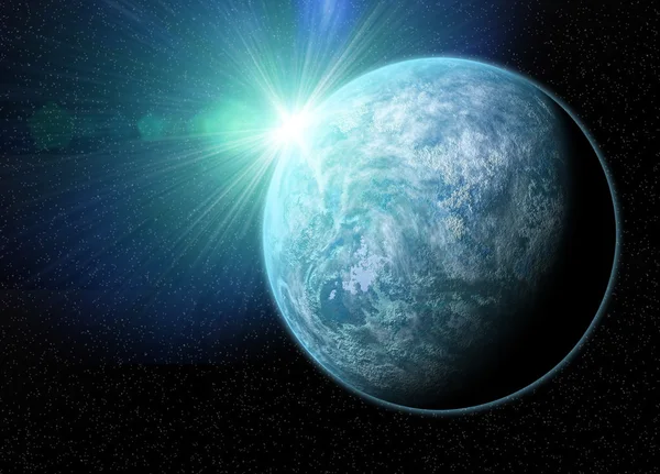 Kepler 20f jorden som planet nyligen upptäckt av nasa. — Stockfoto