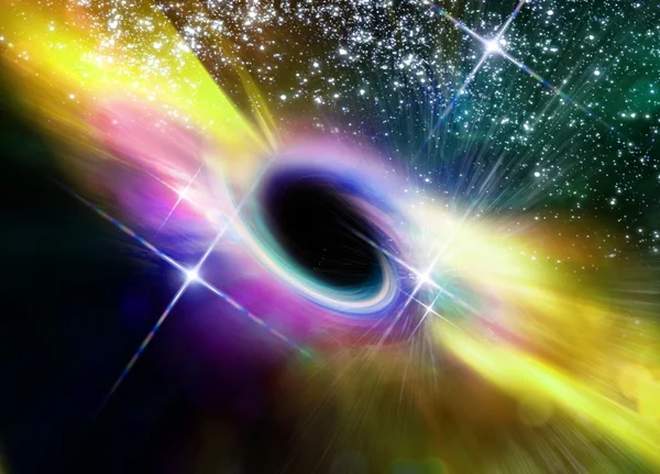 Black hole in space within nebula — Stockfoto