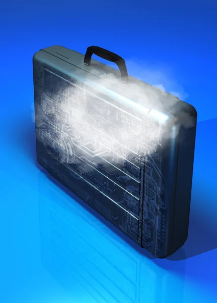 Briefcase and cloud computing — Stock Photo, Image