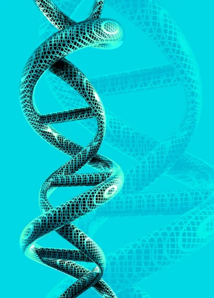 3D визуализация двойной спирали ДНК — стоковое фото