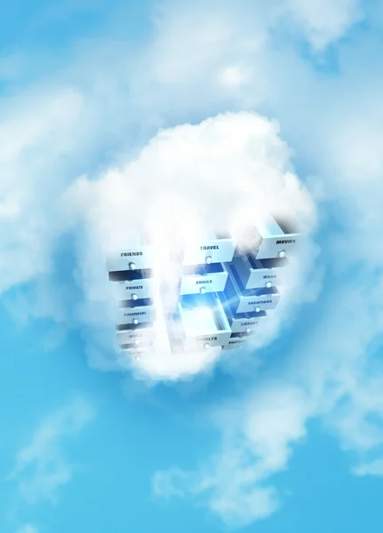 Cloud computing drawers. — 스톡 사진