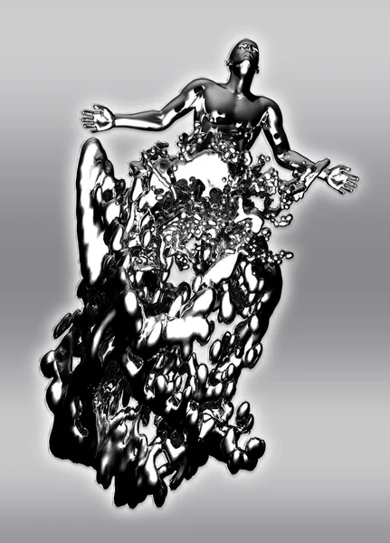 Goo gris prenant la forme d'une figure humaine Photos De Stock Libres De Droits