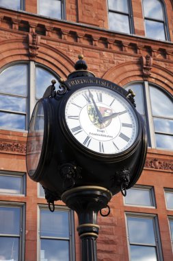 Historic street clock in Peoria clipart