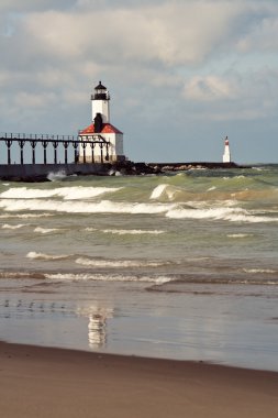 Lighthouse in Michigan City clipart