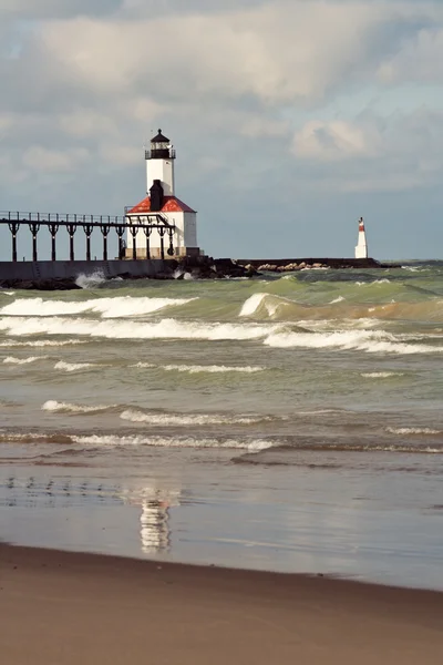 Lighthouse in Michigan City — Stock Photo, Image