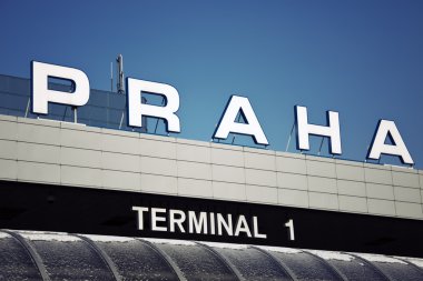 Terminal 1 - international airport in Prague clipart