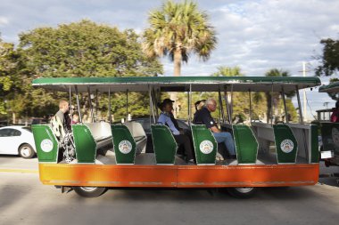 Tourist Street Tramway in St. Augustine clipart