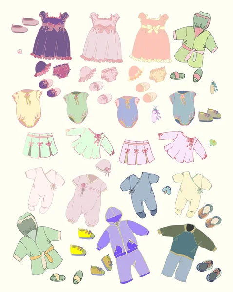 Set of children's clothes. — Stock Vector
