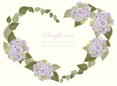 Hand drawn valentines day greeting card. Illustration hydrangea. clipart