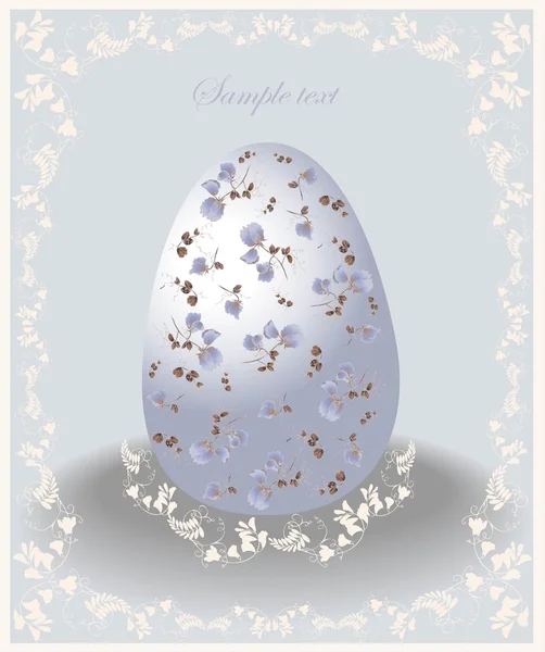 Paskalya kartı. Paskalya yumurtası resmi. resimde dantel. — Stok Vektör