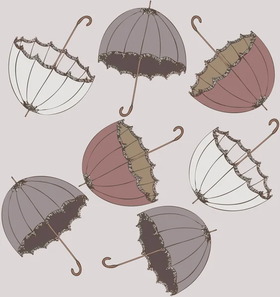 Illustration of vintage umbrella. Seamless background fashionable modern wallpaper or textile. — Stock Vector