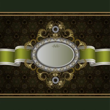 Gold frame in vintage style clipart