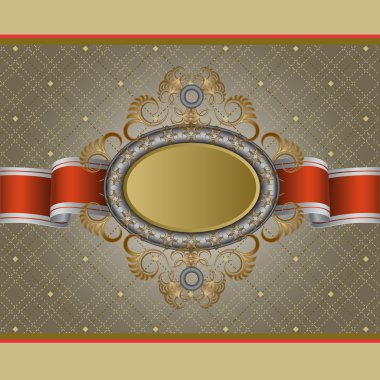 Gold frame in vintage style clipart