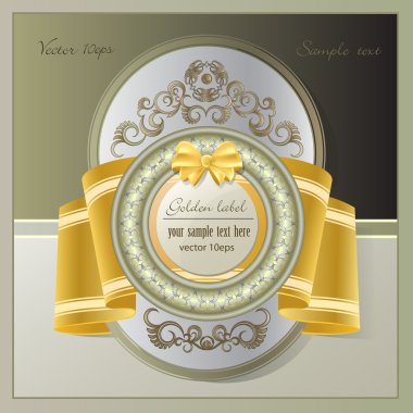 Gold label in vintage style clipart