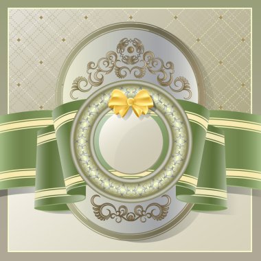 Gold frame in vintage style clipart