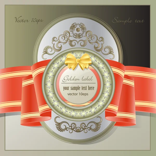 Gold label in vintage style — Stock Vector