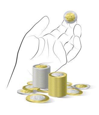 Hand and money clipart