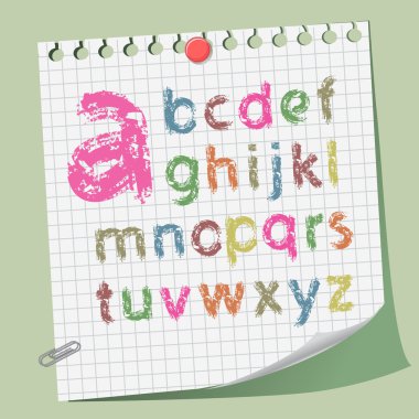 English alphabet clipart