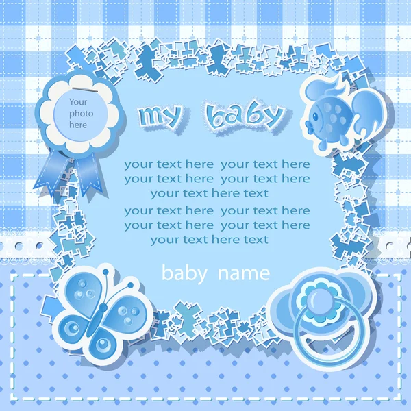 Douche bébé pour garçon — Image vectorielle