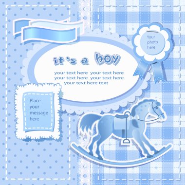 Baby shower for boy clipart