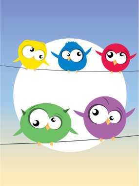 Birds on Wires clipart