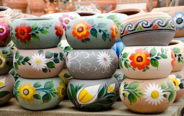 Mexican ceramic pots clipart