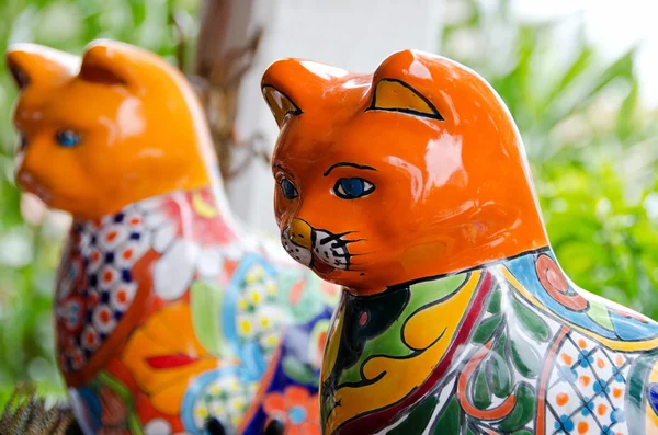 stock image Mexican style ceramic cats