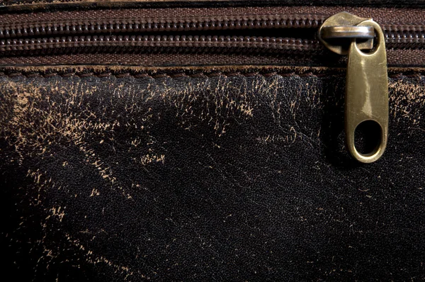 Horizontal leather background and fastener — Stock Photo, Image