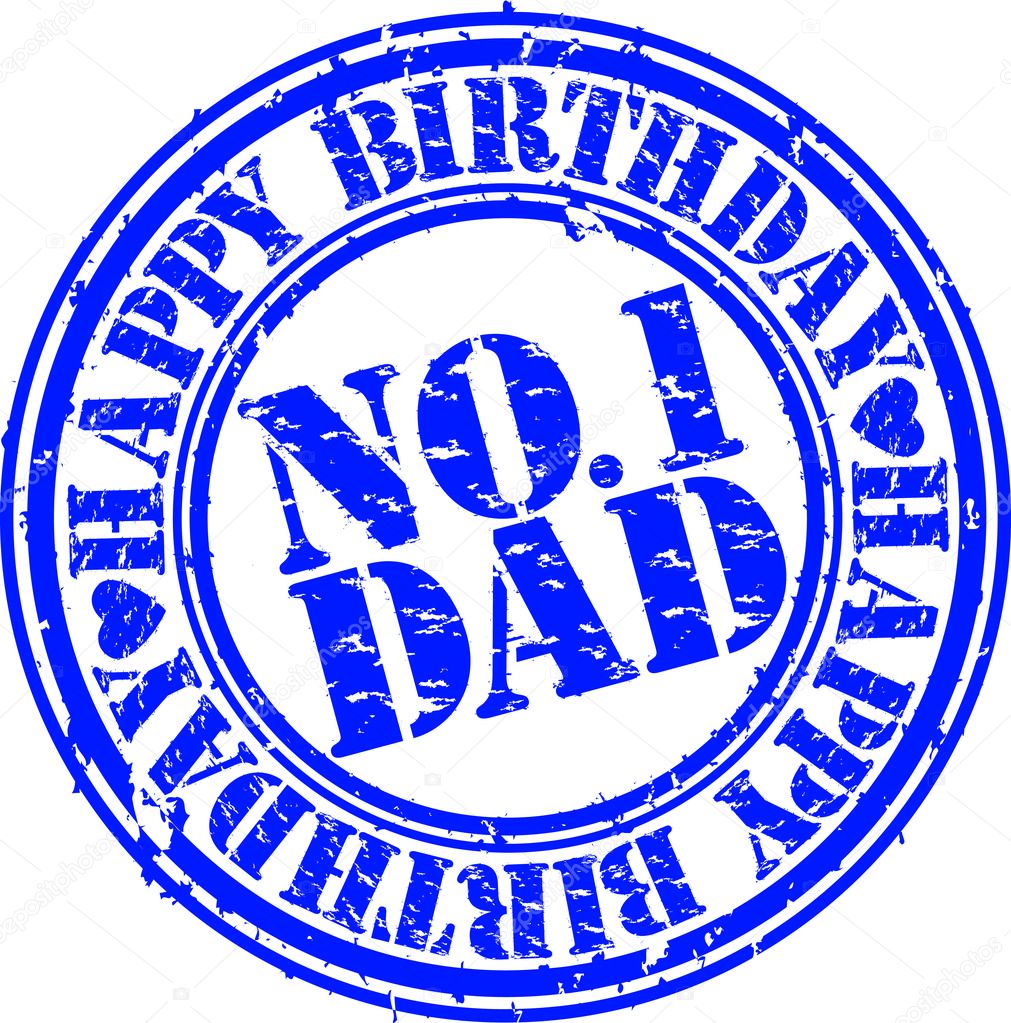 Grunge happy birthday dad, vector illustration