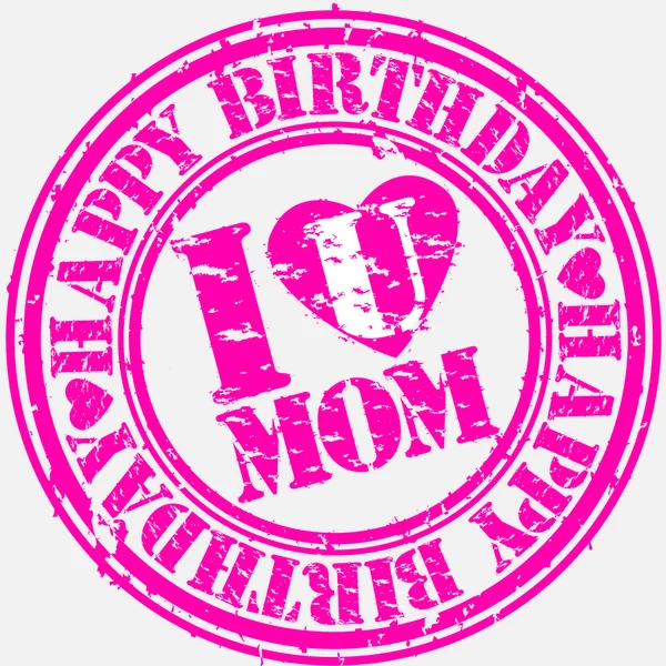 Grunge feliz cumpleaños mamá, vector de ilustración — Vector de stock