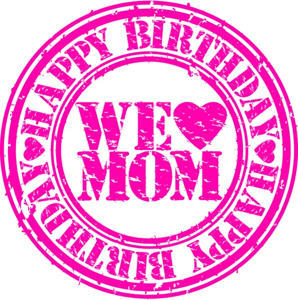 Grunge joyeux anniversaire maman, illustration vectorielle — Image vectorielle