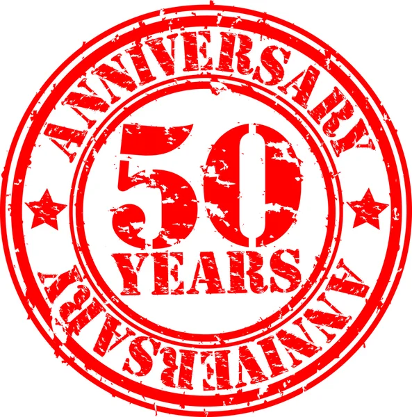 stock vector Grunge 50 years anniversary rubber stamp, vector illustration