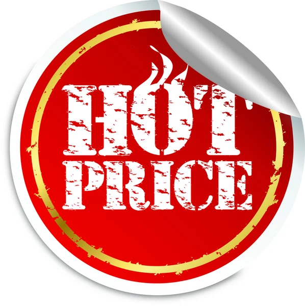 Pegatina de precio caliente, ilustración de vectores — Vector de stock