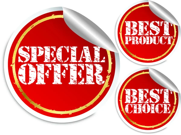 stock vector Special offer, best product and best choice stickers, vector illustration