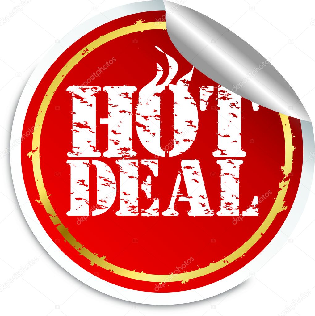 Hot deal sticker, vector illustration