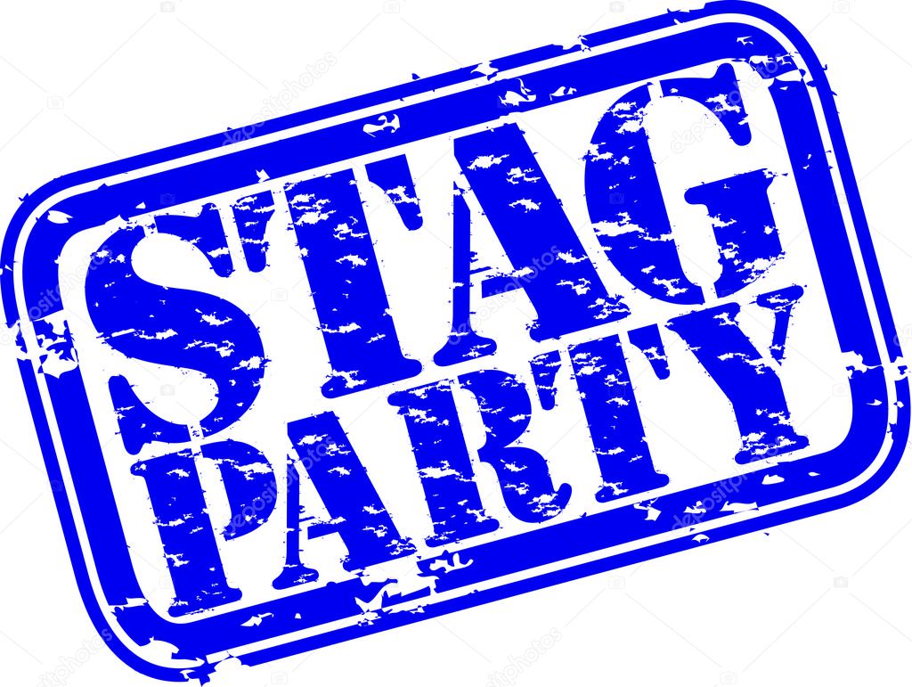 Grunge stag party rubber stamp, vector illustration