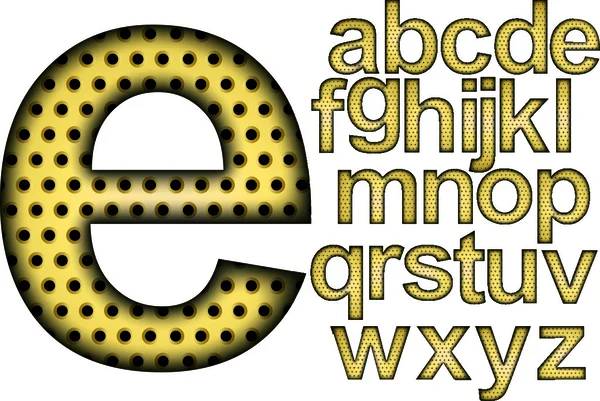 Golden grill alphabet, letters from A to Z, vector illustration — Stock Vector