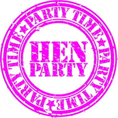Grunge hen party rubber stamp, vector illustration clipart